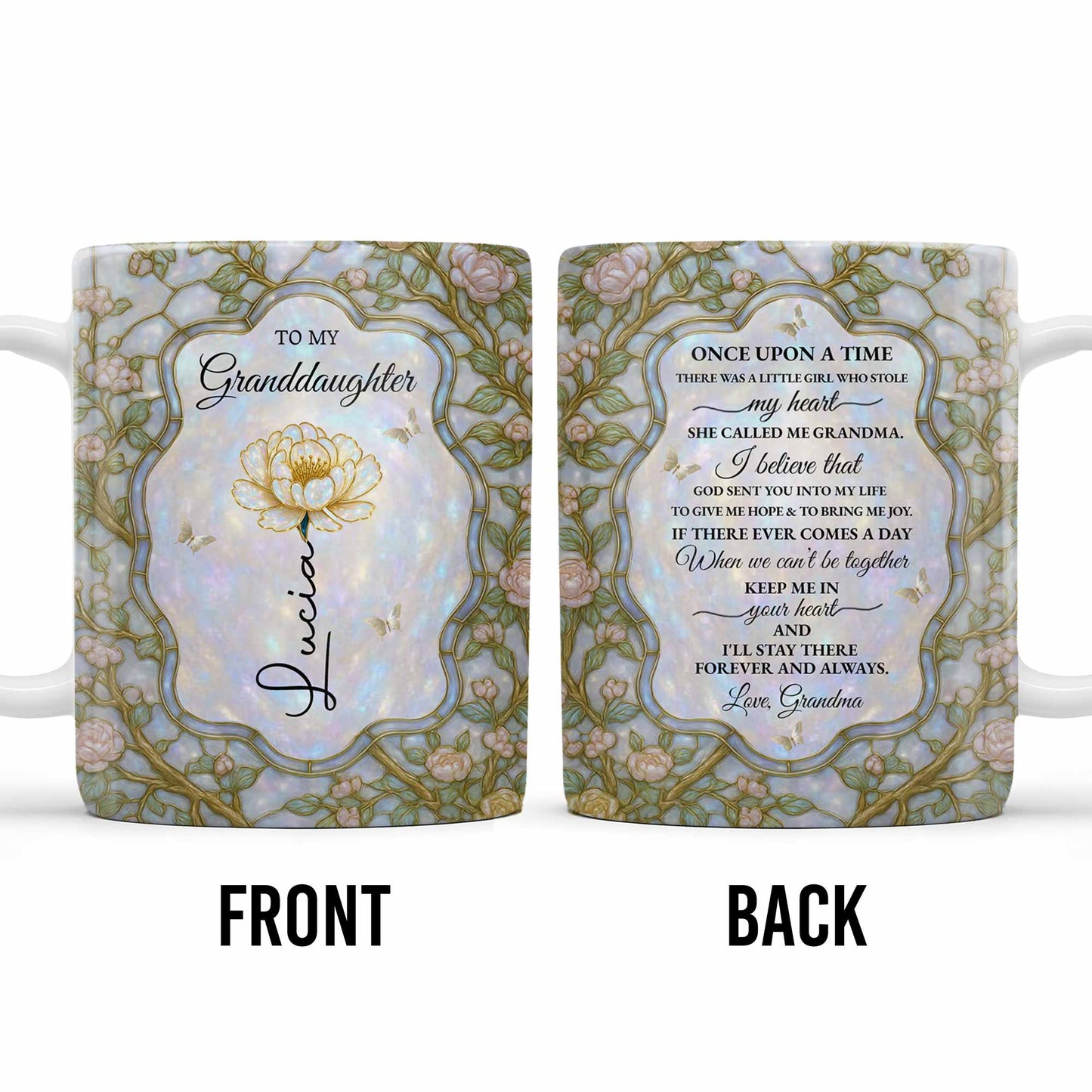 To My Granddaughter, Once Upon A Time, Love Grandma - Personalized Custom Coffee Mug - GDT379_MG