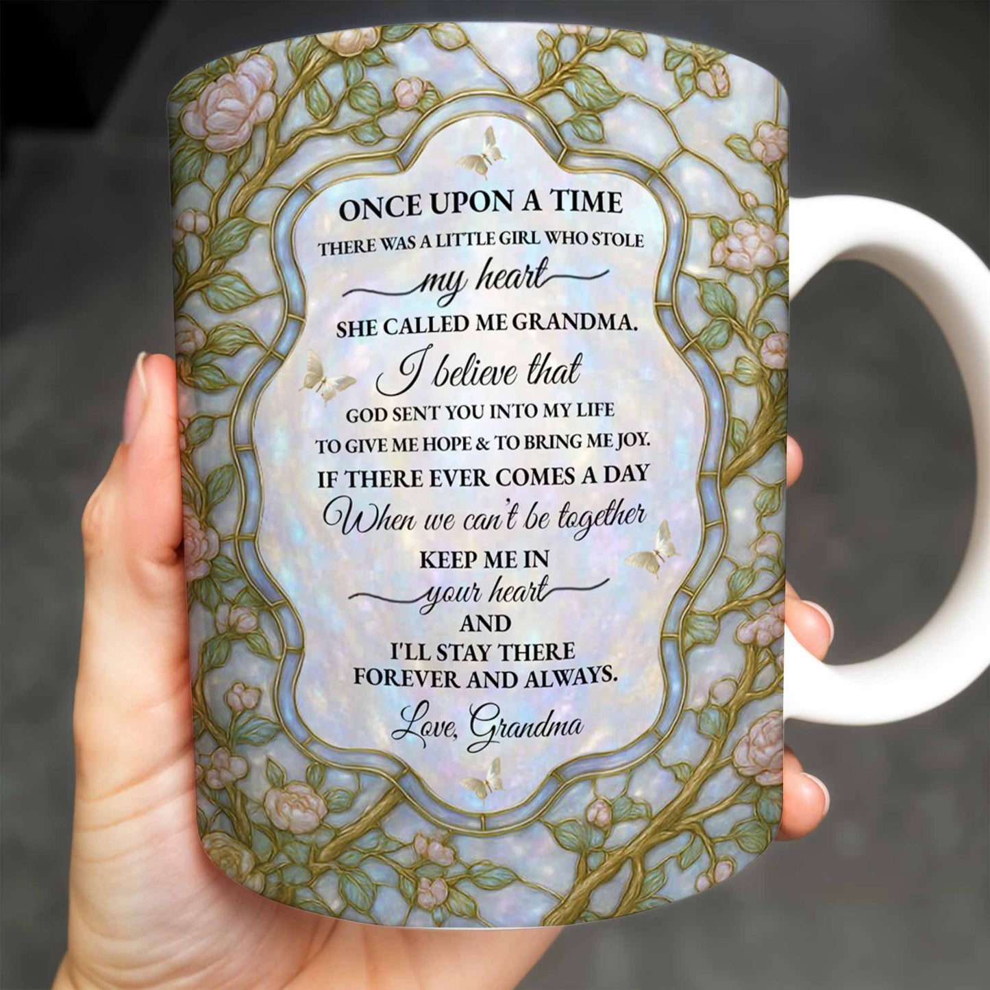 To My Granddaughter, Once Upon A Time, Love Grandma - Personalized Custom Coffee Mug - GDT379_MG