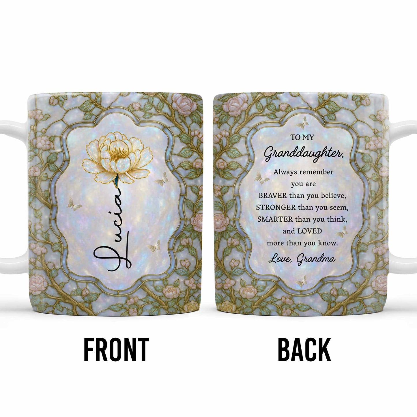 To My Granddaughter, Remember You Are Braver, Stronger, Smarter - Personalized Custom Coffee Mug - GDT383_MG