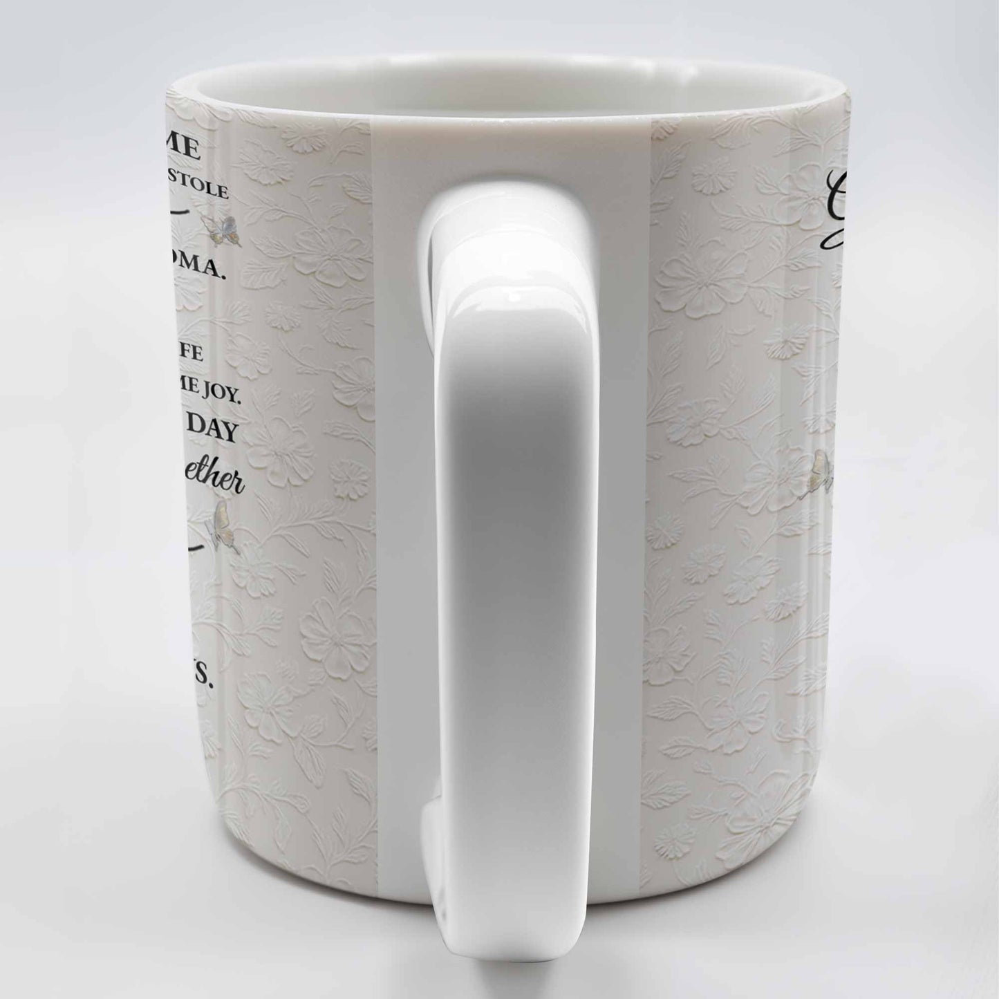 To My Granddaughter, Love Grandma, Beautiful Flower And Butterfly Design - Personalized Custom Coffee Mug - GDT389_MG