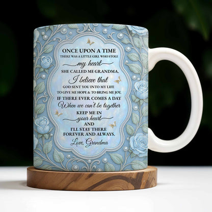 To My Granddaughter, Once Upon A Time, Roses And Butterflies - Personalized Custom Coffee Mug - GDT403_MG