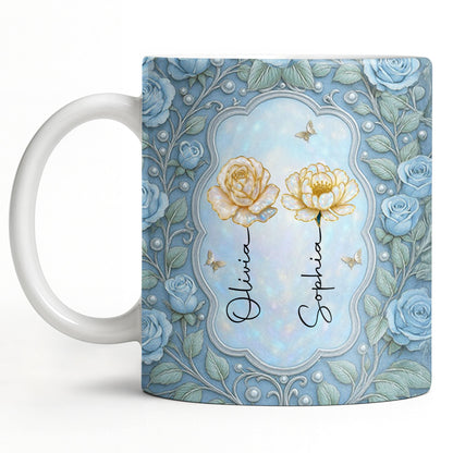 To My Granddaughter, Roses and Crowns Design - Personalized Custom Coffee Mug - GDT541_MG