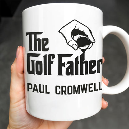 The Golf Father, Hand Holding Golf Ball - Personalized Custom Coffee Mug - GOLF001_MG