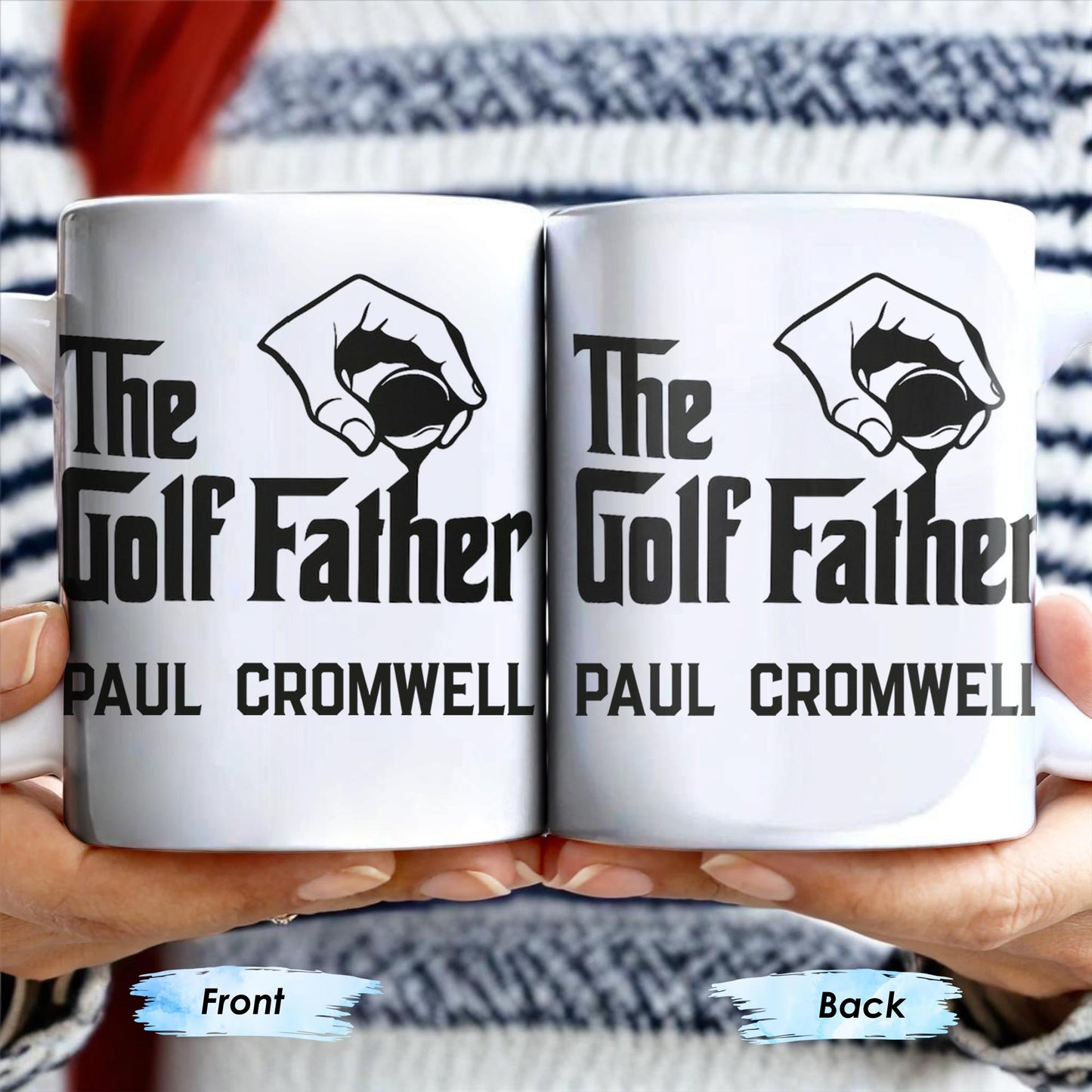 The Golf Father, Hand Holding Golf Ball - Personalized Custom Coffee Mug - GOLF001_MG