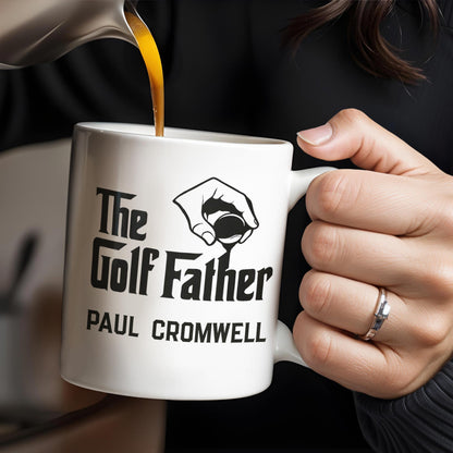 The Golf Father, Hand Holding Golf Ball - Personalized Custom Coffee Mug - GOLF001_MG