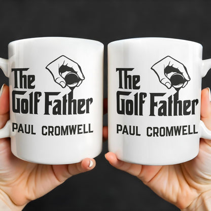 The Golf Father, Hand Holding Golf Ball - Personalized Custom Coffee Mug - GOLF001_MG