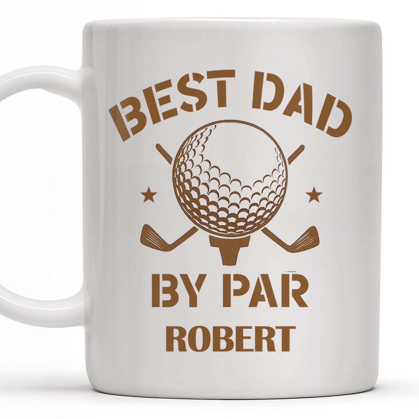 Best Dad By Par, Golf Ball and Golf Clubs - Personalized Custom Coffee Mug - GOLF003_MG