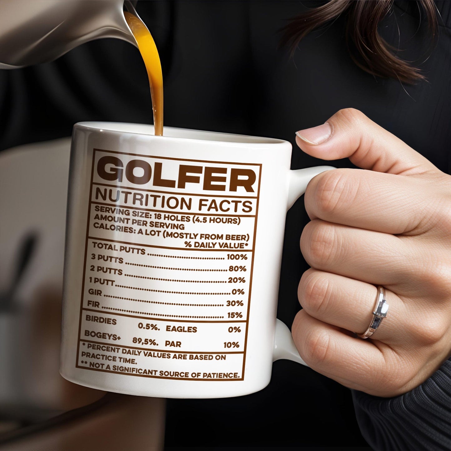 Golfer Nutrition Facts With Golf Accessories - Personalized Custom Coffee Mug - GOLF006_MG