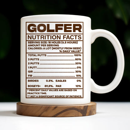 Golfer Nutrition Facts With Golf Accessories - Personalized Custom Coffee Mug - GOLF006_MG