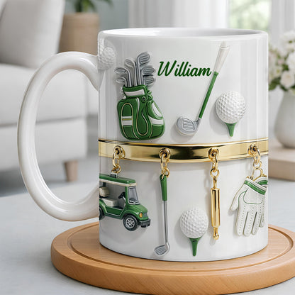 Customized Name, Golf Bag, Clubs, Balls, And Cart - Personalized Custom Coffee Mug - GOLF015_MG
