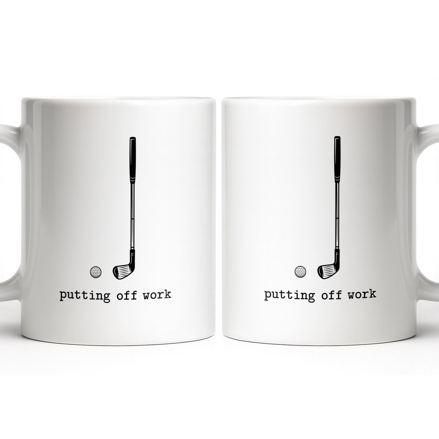 Putting Off Work Golf Club and Ball Design - Personalized Custom Coffee Mug - GOLF017_MG