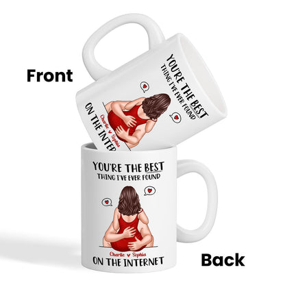 Online Dating Virtual Love Embrace Valentine's Couple Personalized Mug