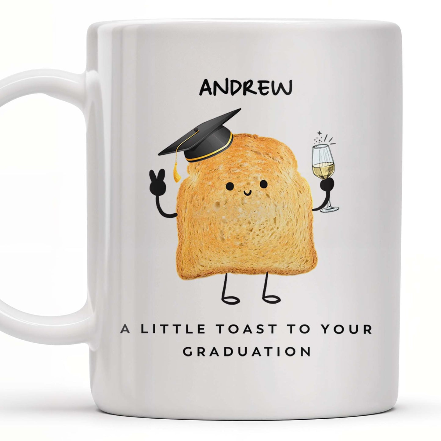 A Little Toast To Your Graduation Toast With Mortarboard - Personalized Custom Coffee Mug - GRAD002_MG