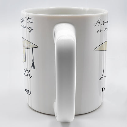 A Sweet Ending To A New Beginning, Graduation Cap And Diploma - Personalized Custom Coffee Mug - GRAD010_MG
