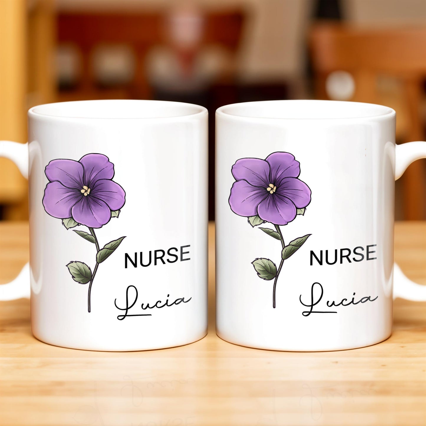 Your Job and Your Name, Flower Design - Personalized Custom Coffee Mug - GRAD273_MG