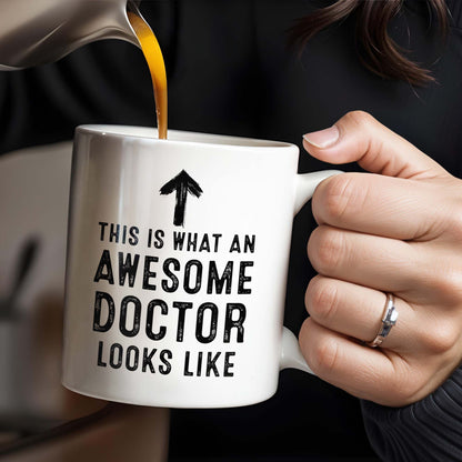 This Is What An Awesome Doctor Looks Like, Arrow and Text - Personalized Custom Coffee Mug - GRAD278_MG