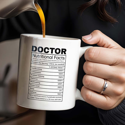 DOCTOR Nutritional Facts, Dedicated Healthcare Hero, Nutritional Label - Personalized Custom Coffee Mug - GRAD279_MG
