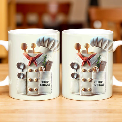 Celebrate Your Passion For Culinary Arts With Cooking Utensils And Chef's Hat - Personalized Custom Coffee Mug - GRAD281_MG