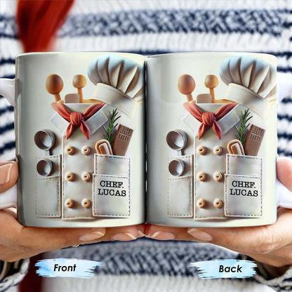 Celebrate Your Passion For Culinary Arts With Cooking Utensils And Chef's Hat - Personalized Custom Coffee Mug - GRAD281_MG