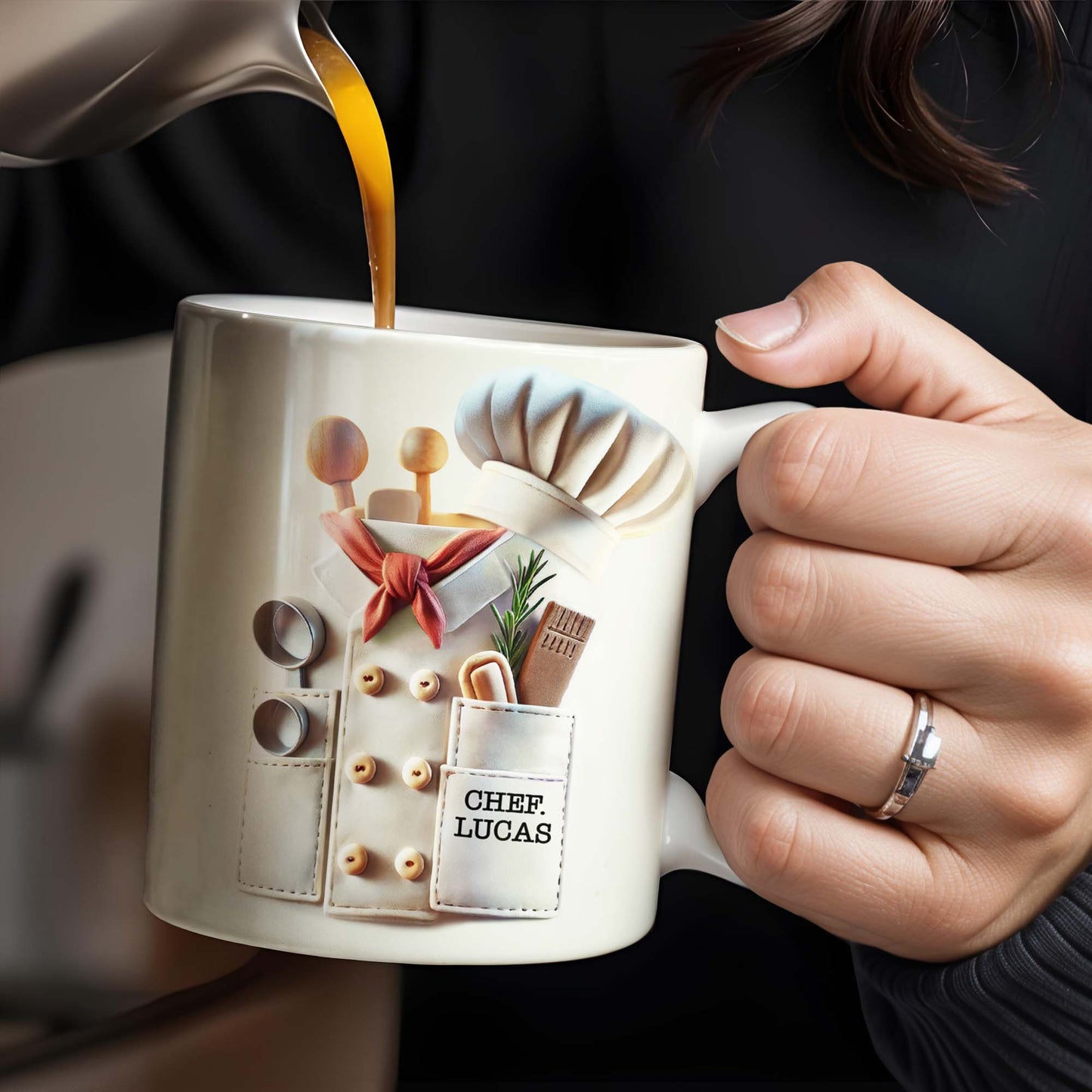 Celebrate Your Passion For Culinary Arts With Cooking Utensils And Chef's Hat - Personalized Custom Coffee Mug - GRAD281_MG
