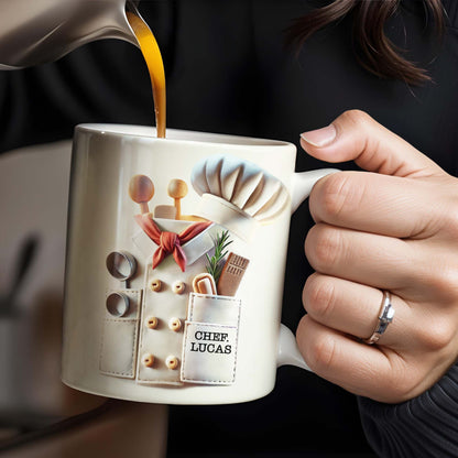 Celebrate Your Passion For Culinary Arts With Cooking Utensils And Chef's Hat - Personalized Custom Coffee Mug - GRAD281_MG