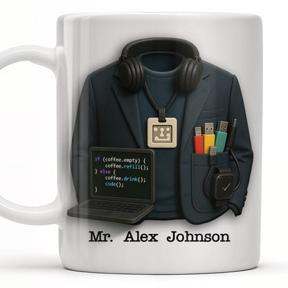 If Coffee.Empty Then Refill, Else Drink And Code, Laptop And Headphones - Personalized Custom Coffee Mug - GRAD287_MG