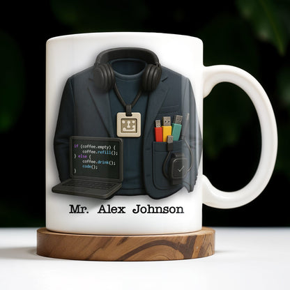 If Coffee.Empty Then Refill, Else Drink And Code, Laptop And Headphones - Personalized Custom Coffee Mug - GRAD287_MG