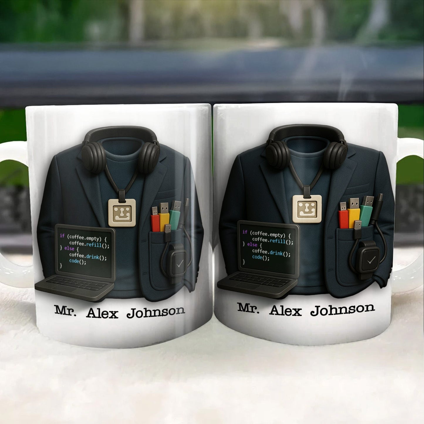 If Coffee.Empty Then Refill, Else Drink And Code, Laptop And Headphones - Personalized Custom Coffee Mug - GRAD287_MG
