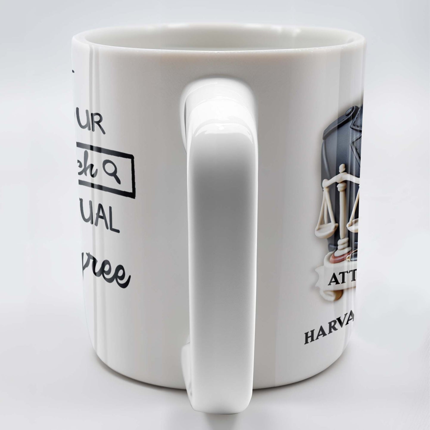 Let's Not Mistake Your Internet Search For The Actual Law Degree I Hold, Law Symbols and Briefcase - Personalized Custom Coffee Mug - GRAD288_MG