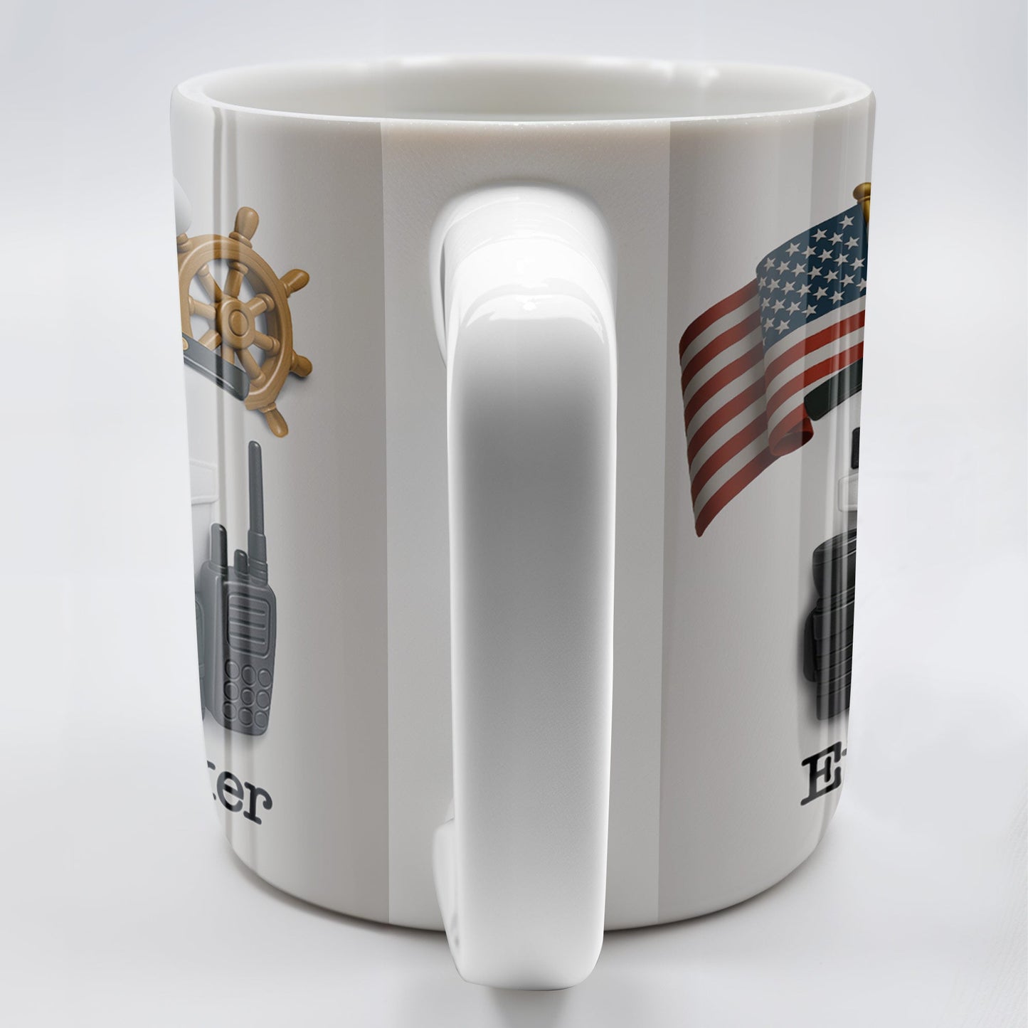 Celebrate Your Favorite Sailor, Navy Uniform and American Flag - Personalized Custom Coffee Mug - GRAD297_MG