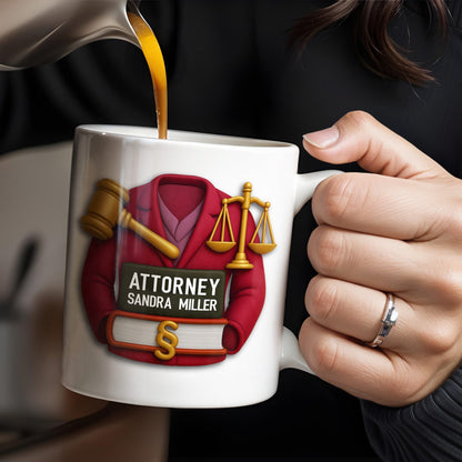 Scales Of Justice And Law Books - Personalized Custom Coffee Mug - GRAD299_MG