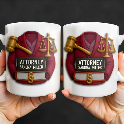 Scales Of Justice And Law Books - Personalized Custom Coffee Mug - GRAD299_MG