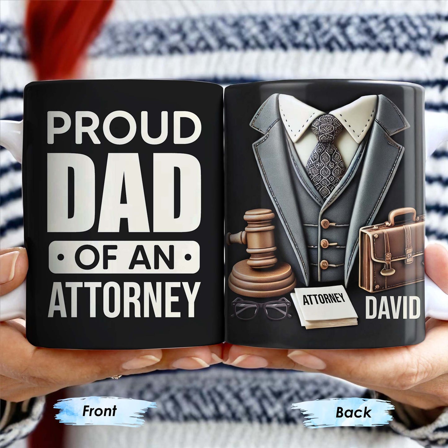 Create The Ideal Gift For The Lawyer In Your Life, Suit, Tie, Briefcase - Personalized Custom Coffee Mug - GRAD302_MG