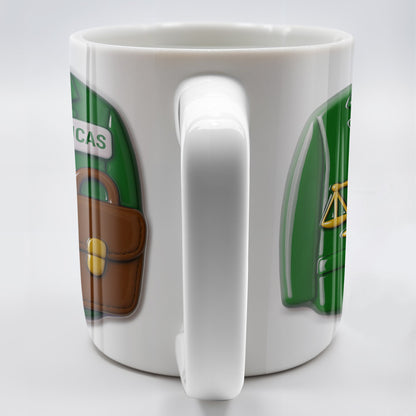 Customizable Lawyer-Themed Coffee Mug With Scales of Justice and Briefcase - Personalized Custom Coffee Mug - GRAD304_MG