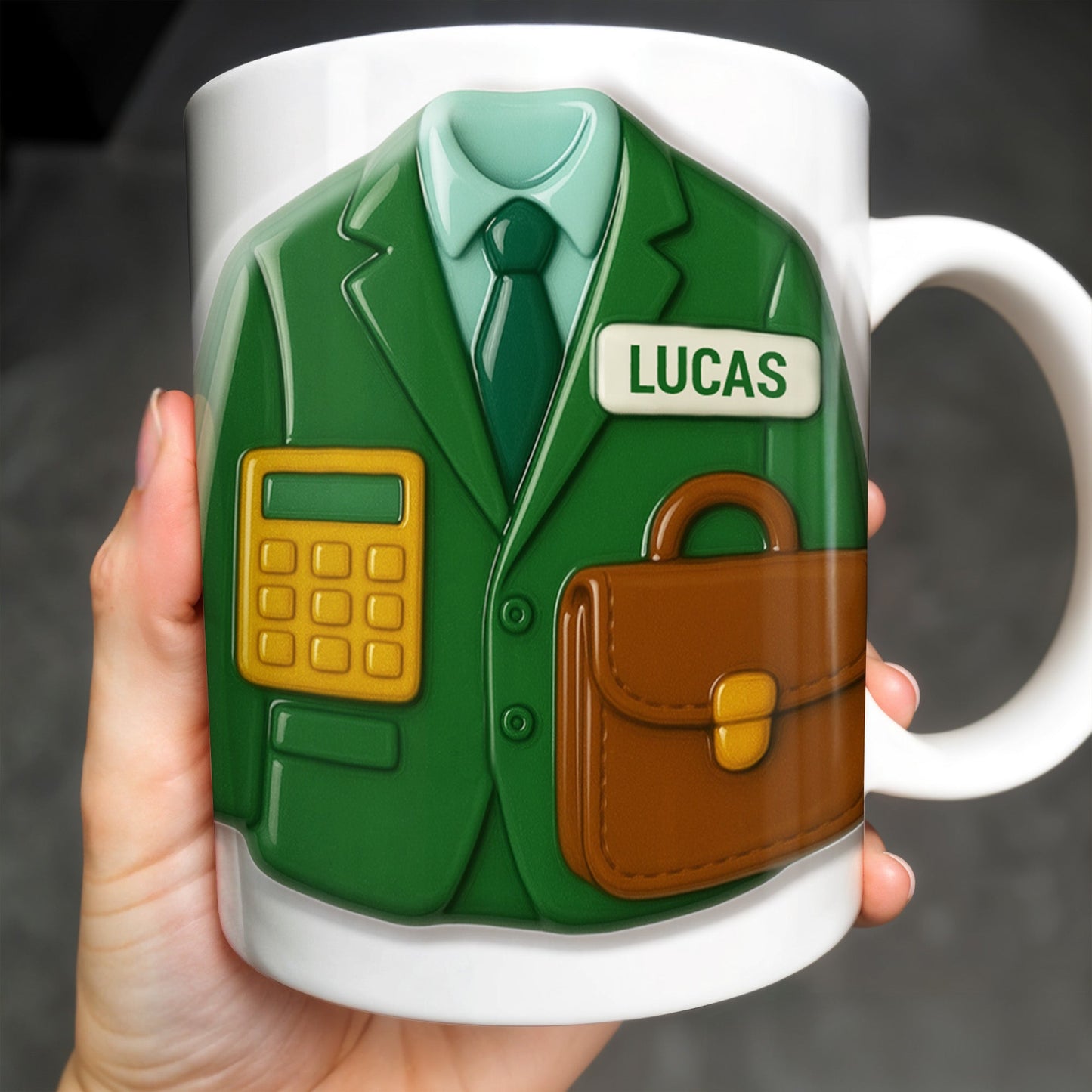 Elevate Your Coffee Experience With Suit and Calculator Design - Personalized Custom Coffee Mug - GRAD305_MG