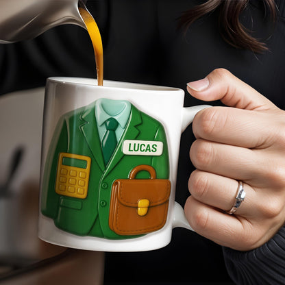 Elevate Your Coffee Experience With Suit and Calculator Design - Personalized Custom Coffee Mug - GRAD305_MG