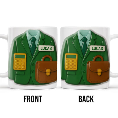 Elevate Your Coffee Experience With Suit and Calculator Design - Personalized Custom Coffee Mug - GRAD305_MG