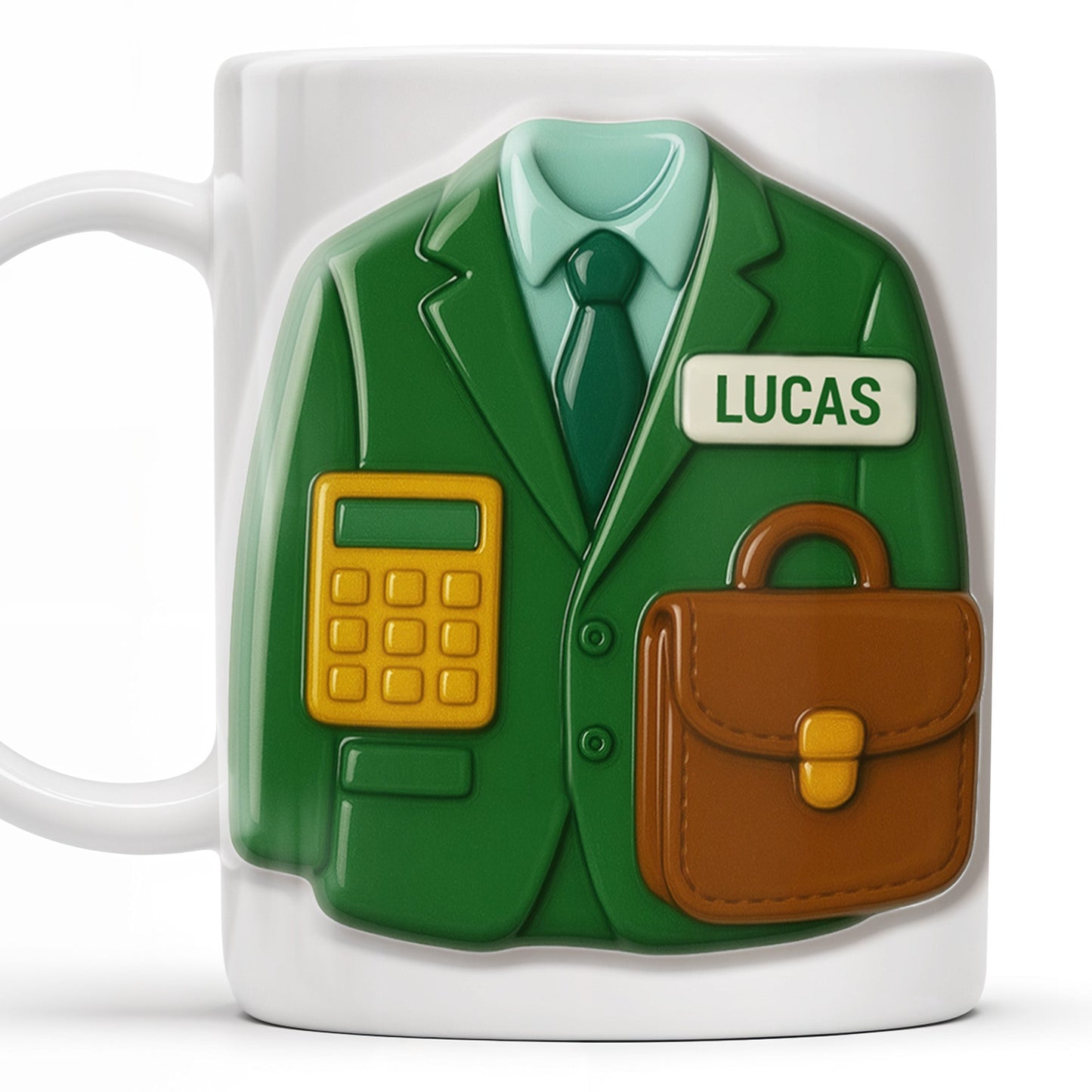 Elevate Your Coffee Experience With Suit and Calculator Design - Personalized Custom Coffee Mug - GRAD305_MG