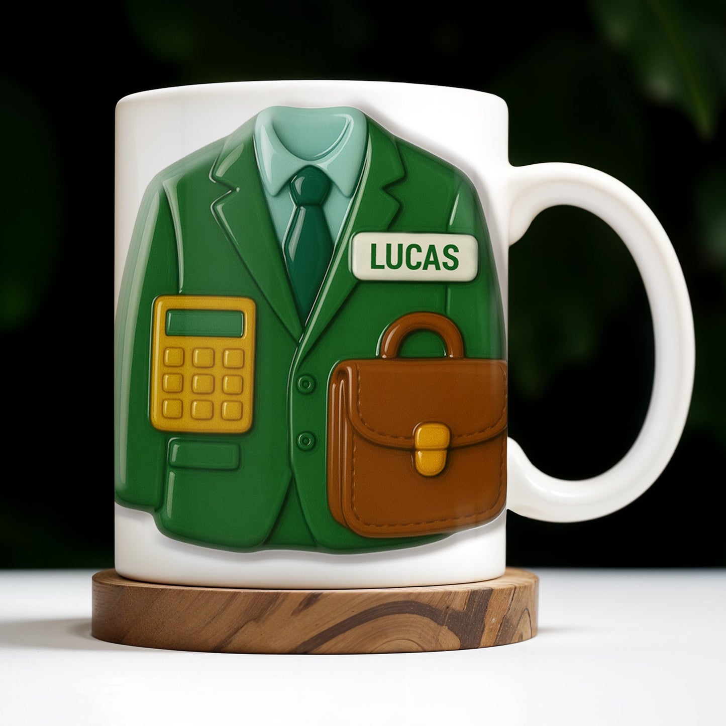 Elevate Your Coffee Experience With Suit and Calculator Design - Personalized Custom Coffee Mug - GRAD305_MG