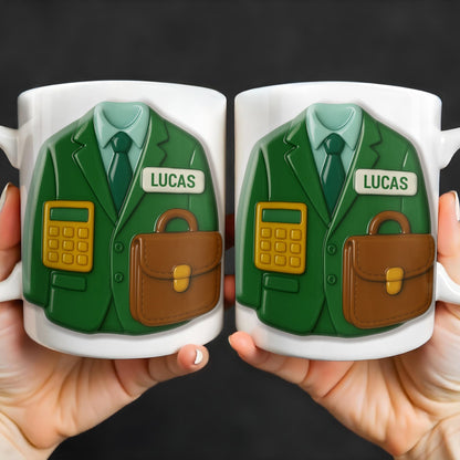 Elevate Your Coffee Experience With Suit and Calculator Design - Personalized Custom Coffee Mug - GRAD305_MG