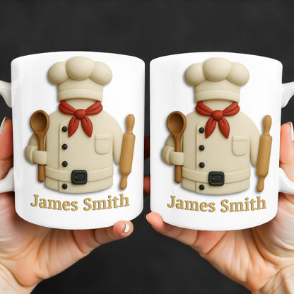 Create Your Personalized Chef Coffee Mug With Custom Name, Chef And Cooking Tools - Personalized Custom Coffee Mug - GRAD306_MG