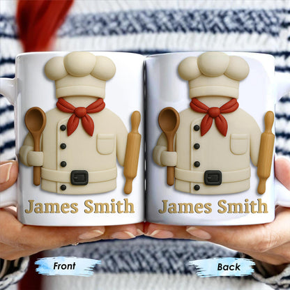 Create Your Personalized Chef Coffee Mug With Custom Name, Chef And Cooking Tools - Personalized Custom Coffee Mug - GRAD306_MG