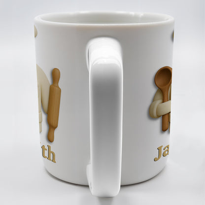 Create Your Personalized Chef Coffee Mug With Custom Name, Chef And Cooking Tools - Personalized Custom Coffee Mug - GRAD306_MG