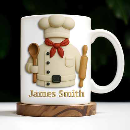 Create Your Personalized Chef Coffee Mug With Custom Name, Chef And Cooking Tools - Personalized Custom Coffee Mug - GRAD306_MG