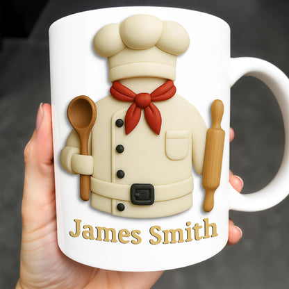 Create Your Personalized Chef Coffee Mug With Custom Name, Chef And Cooking Tools - Personalized Custom Coffee Mug - GRAD306_MG