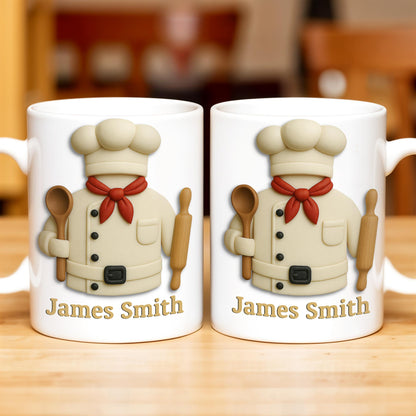 Create Your Personalized Chef Coffee Mug With Custom Name, Chef And Cooking Tools - Personalized Custom Coffee Mug - GRAD306_MG