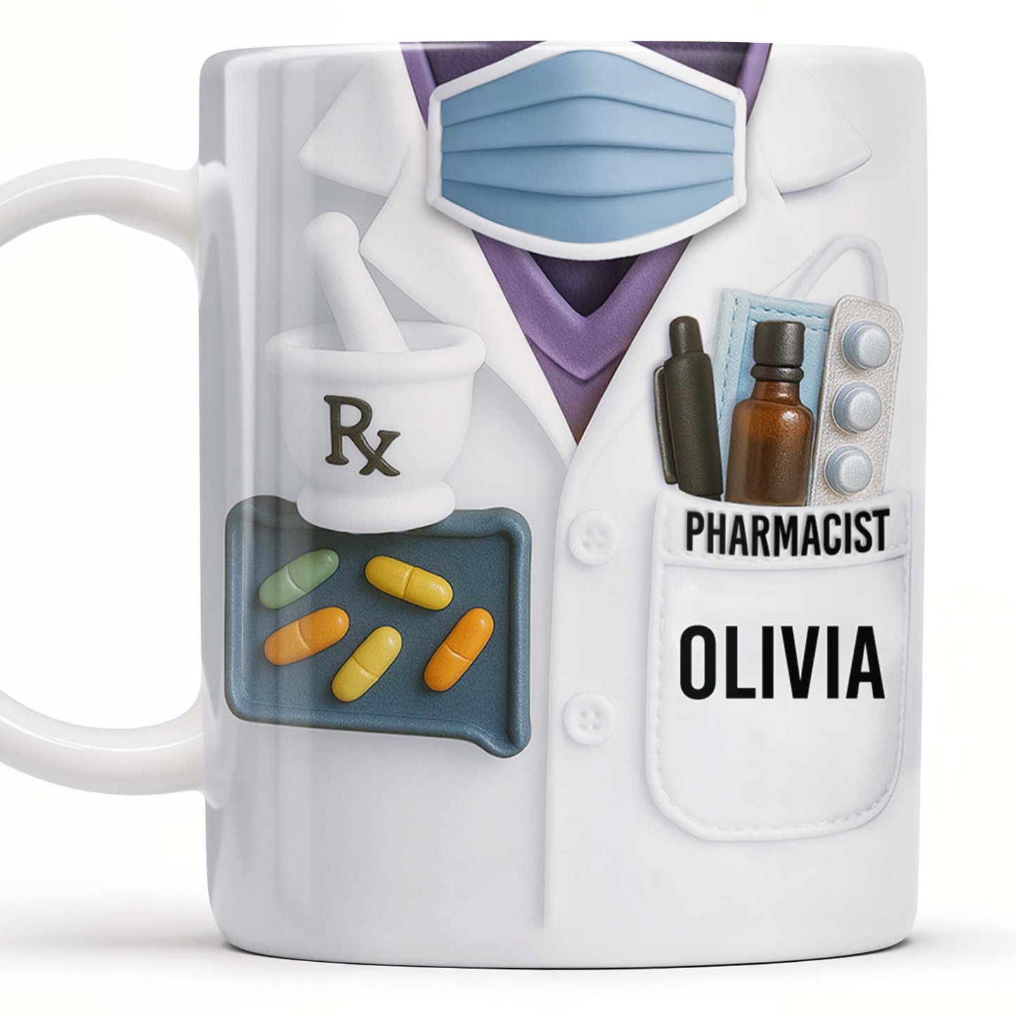 It's Me, Hi. I'm The Pharmacist. It's Me, Pharmacist Lab Coat and Medical Tools - Personalized Custom Coffee Mug - GRAD310_MG