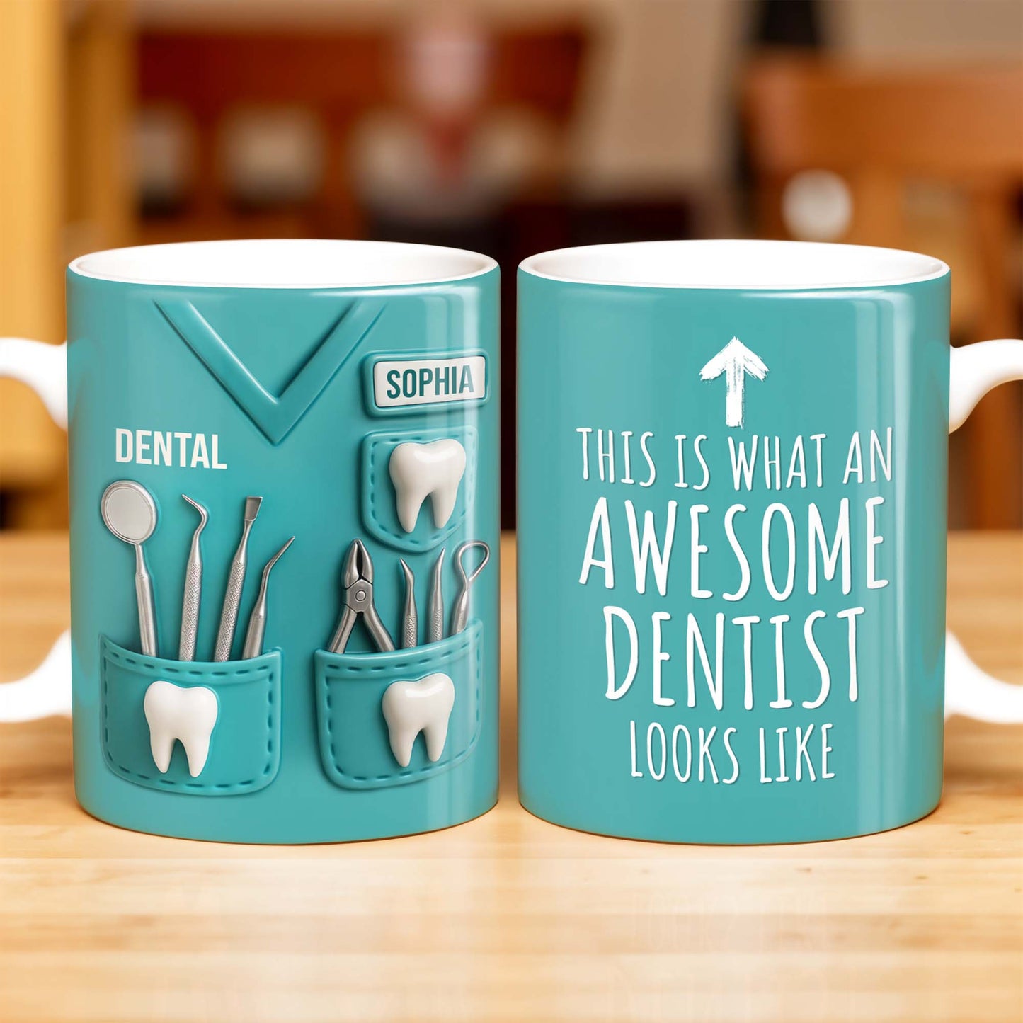 This Is What An Awesome Dentist Looks Like, Arrow and Text - Personalized Custom Coffee Mug - GRAD312_MG