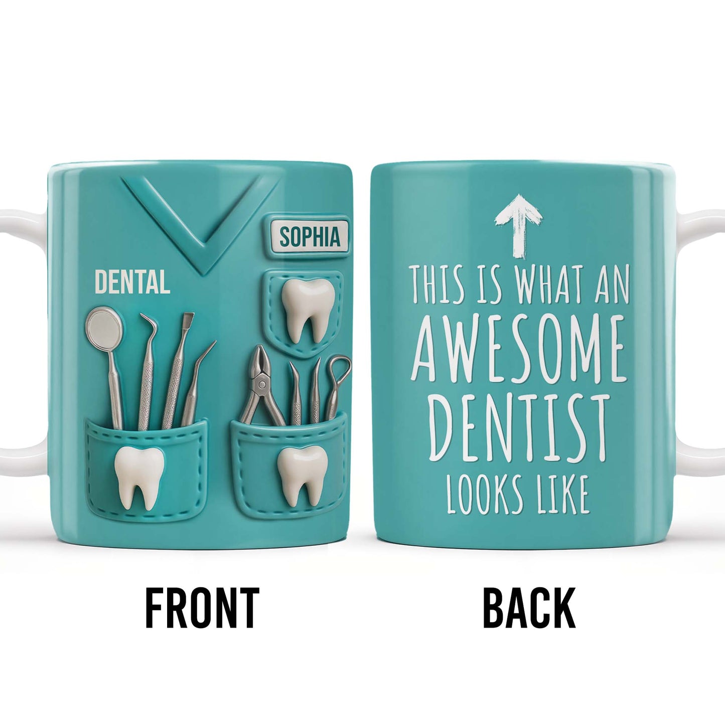 This Is What An Awesome Dentist Looks Like, Arrow and Text - Personalized Custom Coffee Mug - GRAD312_MG