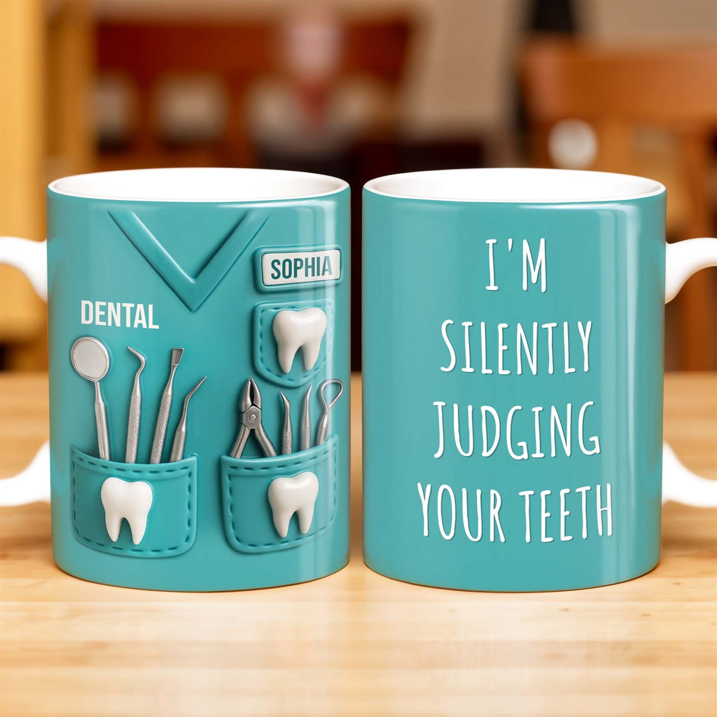 I'm Silently Judging Your Teeth - Personalized Custom Coffee Mug - GRAD314_MG